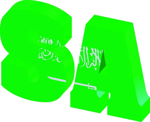 Internet Top Level Domain Dari Arab Saudi Vektor Ilustrasi Sederhana - Stok Vektor