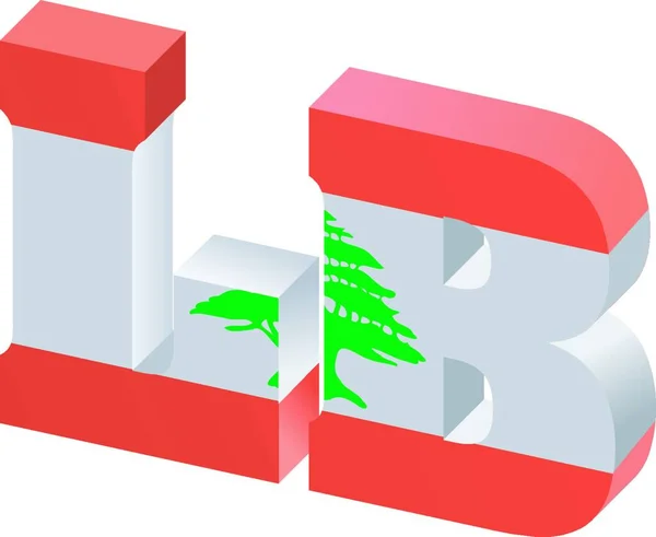 Internet Toppdomän Libanon Vektor Illustration Enkel Design — Stock vektor