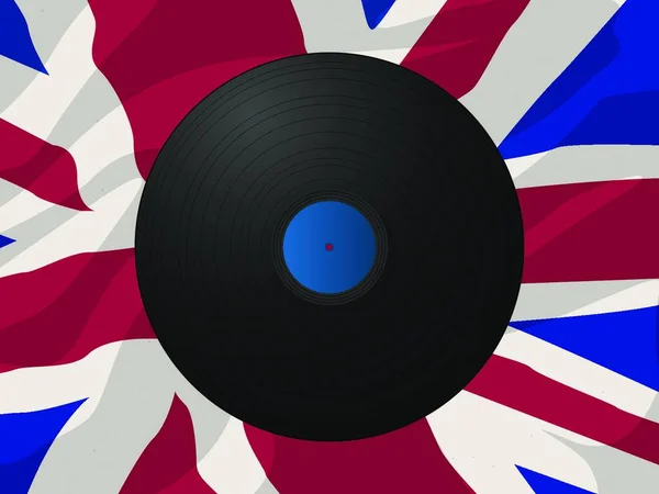 Disque Vinyle Vintage Union Jack — Image vectorielle