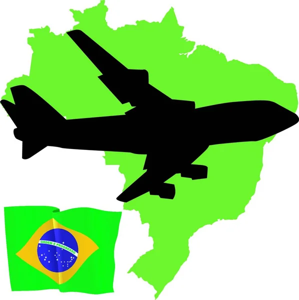 Fly Brazil Vector Illustration Simple Design — Stock Vector