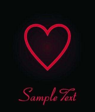 Aşk sembolü. Sevgililer Günü kartı şablonu. Kalp çizimi  