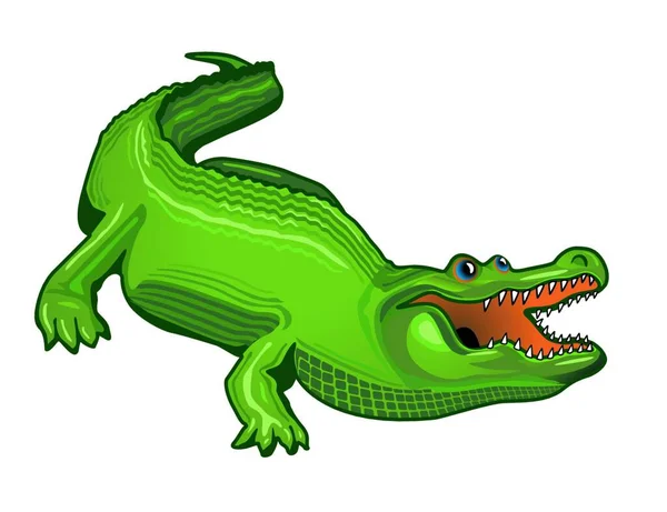 Grande Alligatore Disegno Semplice Illustrazione Vettoriale — Vettoriale Stock