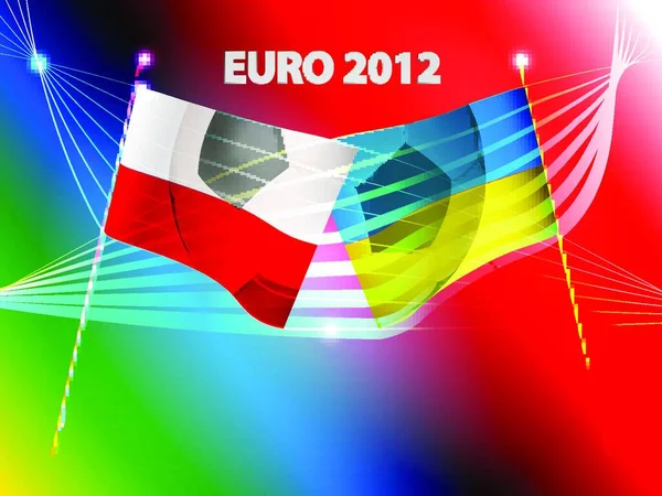 Euro 2012 Bandiere Illustrazione Vettoriale Design Semplice — Vettoriale Stock