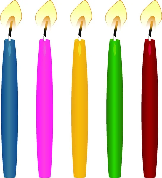 Candle Colorful Vector Illustration — Stock Vector