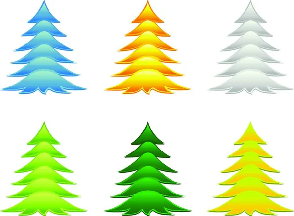 Christmas Fur Tree Colorful Vector Illustration — Stock Vector