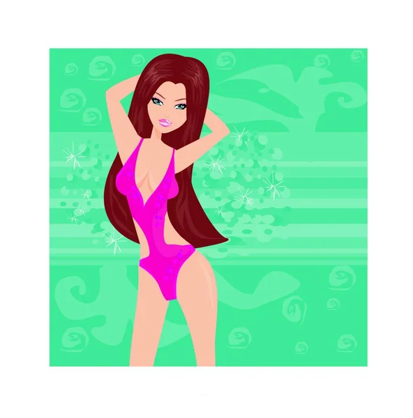 Sexy Disco Girl Vector Illustration — Stock Vector