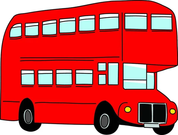 London Bus Colored Vector Illustration — Stock Vector