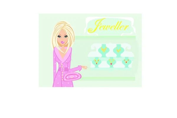 Girl Jewellery Vector Illustration Simple Design — Stock Vector
