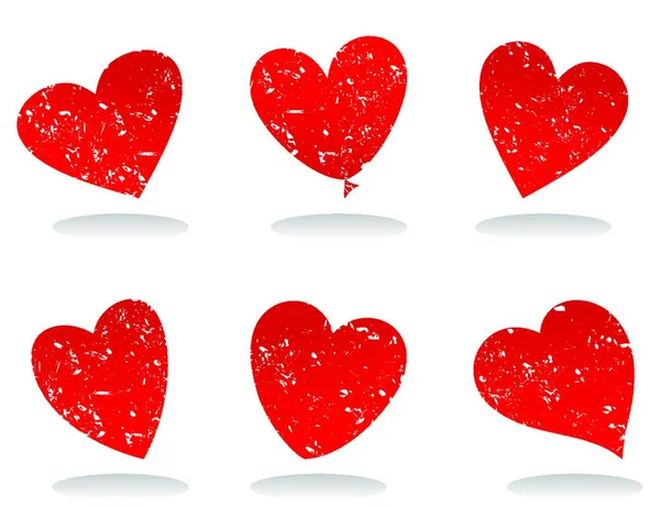 Kärlekssymbol Alla Hjärtans Dag Kort Mall Hjärtillustration — Stock vektor