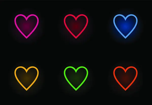 Aşk Sembolü Sevgililer Günü Kartı Şablonu Kalp Çizimi — Stok Vektör