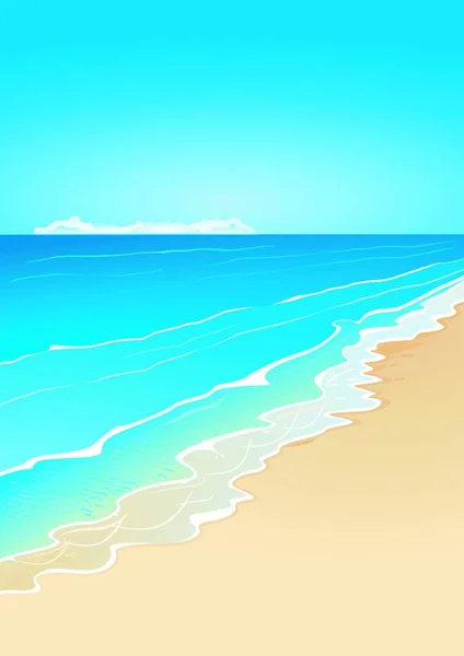 Пляж Море Графический Векторный Фон — стоковый вектор