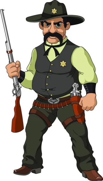 Wild West Cartoon Sheriff — Stock Vector
