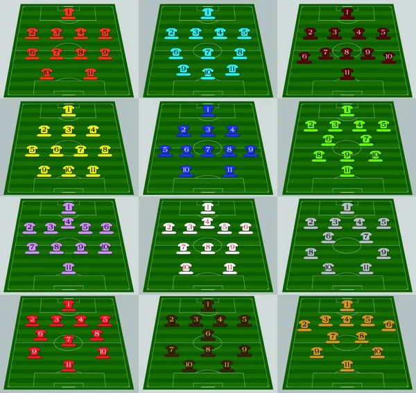 Futbol Taktiği Grafik Vektör Arkaplanı — Stok Vektör