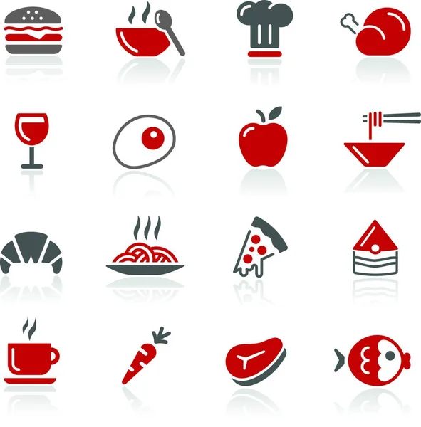 Set Icone Alimentari Illustrazione Vettoriale — Vettoriale Stock