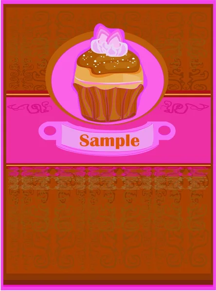 Mooie Cupcake Design Grafische Vector Achtergrond — Stockvector