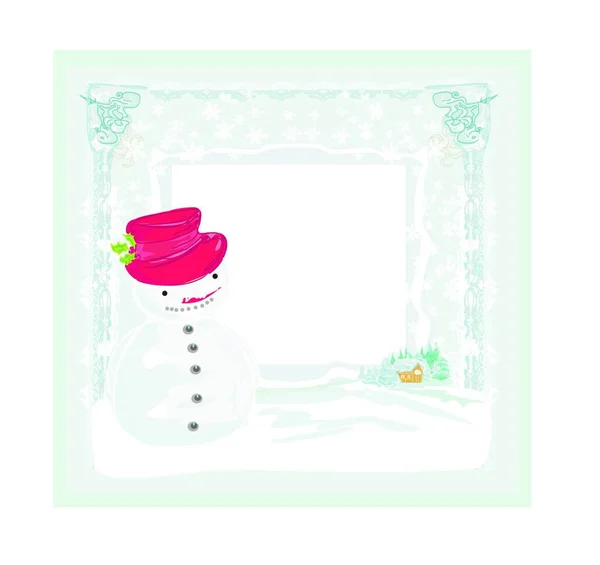 Happy Snowman Card Graphic Vector Background — Stock Vector