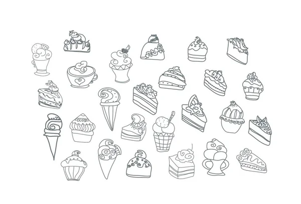 Fond Dessert Doux Illustration Vectorielle — Image vectorielle
