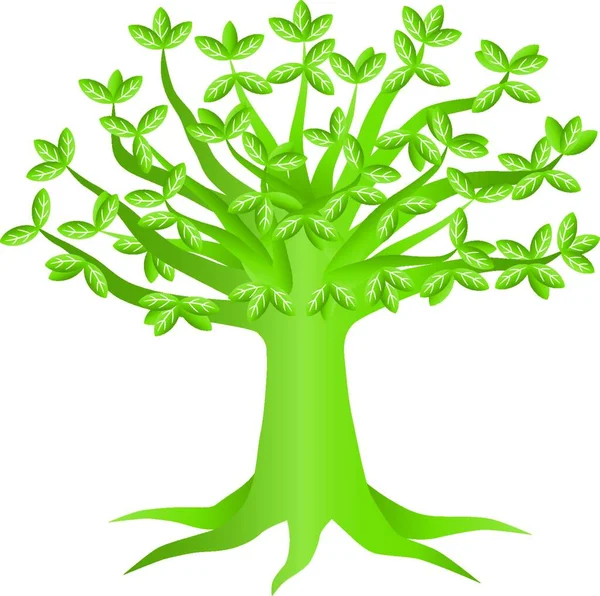 Ilustración Verde Del Árbol Eco — Vector de stock
