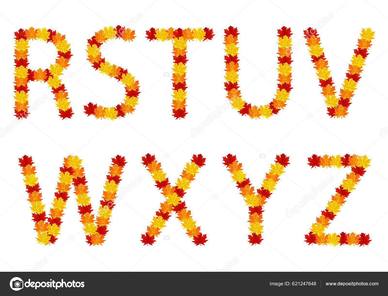 Autumn Leaves Alphabet Letters Stock Vector by ©YAY_Images 621247648
