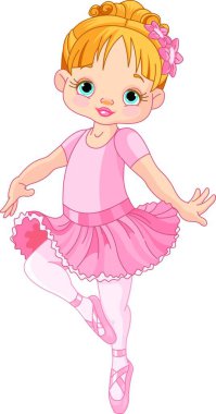 Sevimli küçük balerin, grafik vektör çizimi 