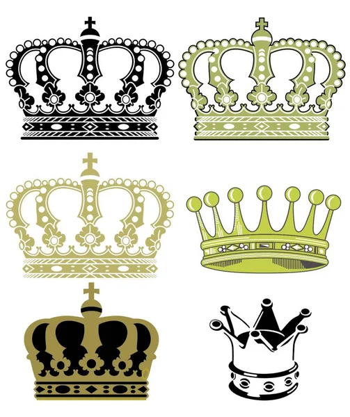 Crowns Graphic Vector Background — Stock Vector
