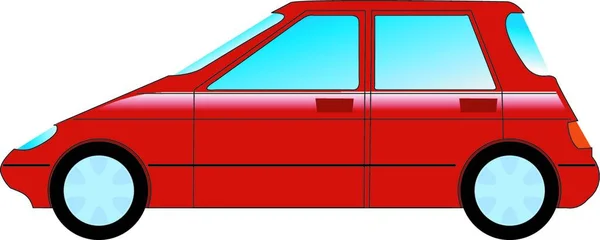 Ilustração Vetor Minivan Vermelho — Vetor de Stock