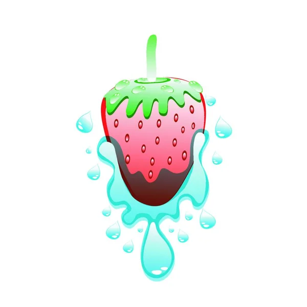 Frische Bio Erdbeeren Vektor Illustration — Stockvektor