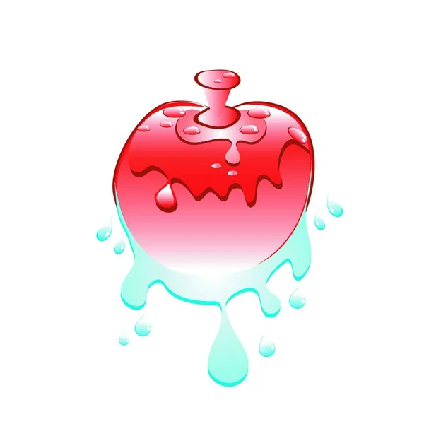 Čerstvé Červené Jablko Ikona Vektorové Ilustrace — Stockový vektor