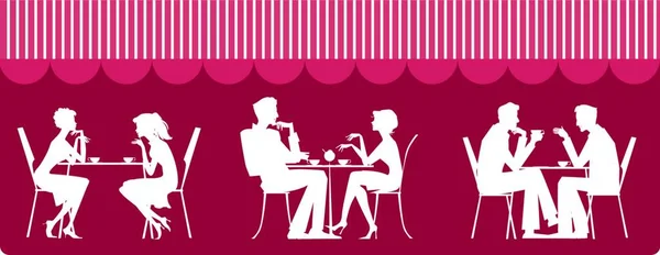Personnes Café Illustration Vectorielle Graphique — Image vectorielle