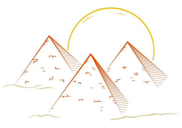 Trzy Piramidy Nowoczesny Wektor Ilustracji — Wektor stockowy