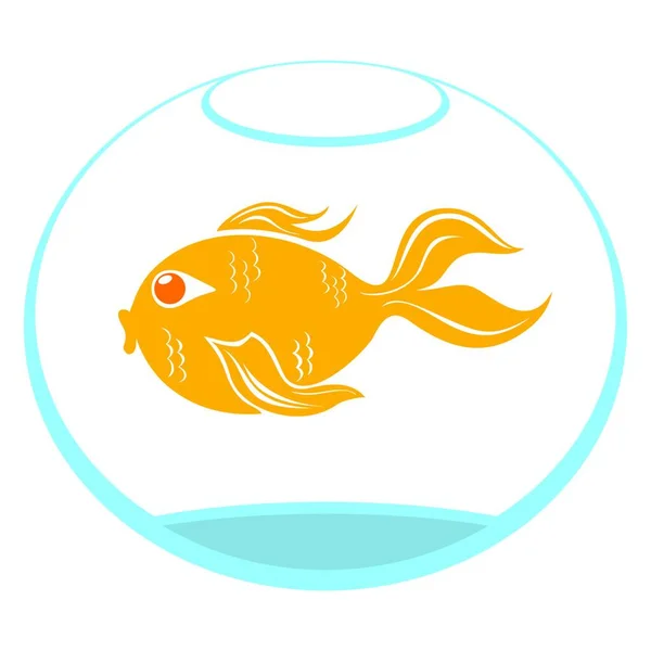 Guldfisk Symbol Ikon Vektor Illustration — Stock vektor