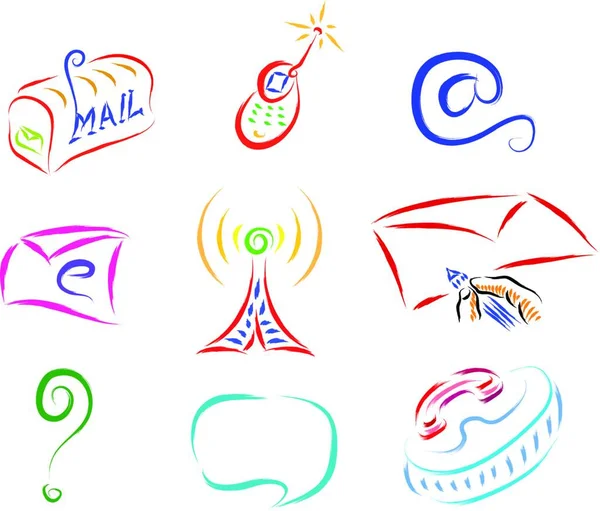 Kommunikation Symbole Vektor Illustration — Stockvektor