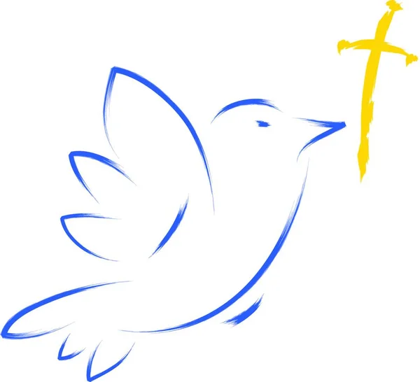 Приклад Голубиної Пташки Всесвітній День Миру — стоковий вектор