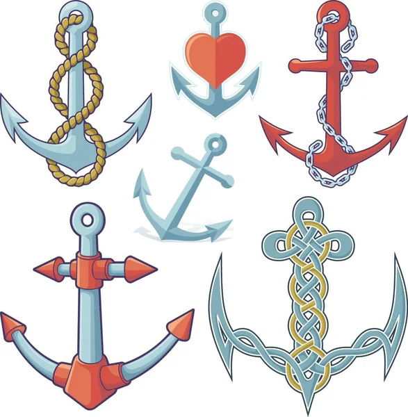 Anchors Colored Vector Illustration — Stock Vector