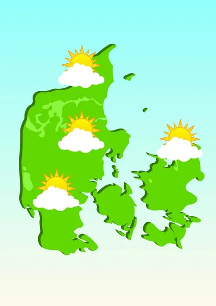 Dinamarca Mapa Ícone Ilustração Vetorial — Vetor de Stock