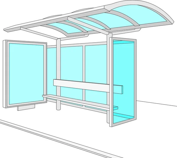 Autobusová Zastávka Grafická Vektorová Ilustrace — Stockový vektor