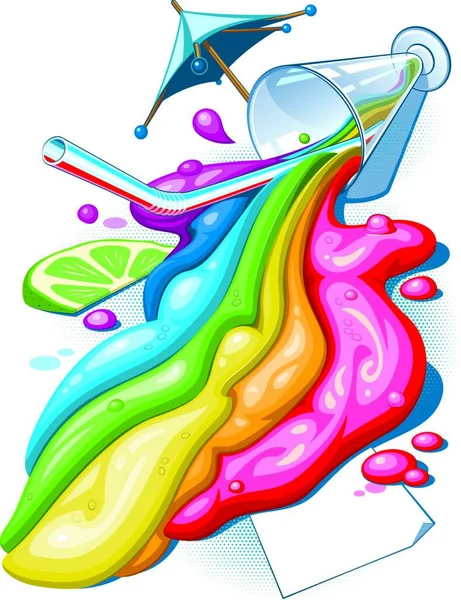 Rainbow Cocktail Graphic Vector Illustration — Stock Vector