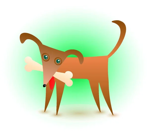 Illustration Von Hund Und Knochenvektor — Stockvektor