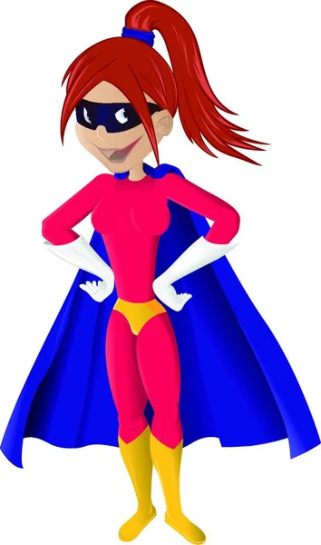 Superwoman Carácter Vector Ilustración — Archivo Imágenes Vectoriales