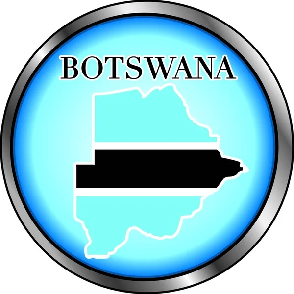Botón Vector Redondo Botswana — Vector de stock