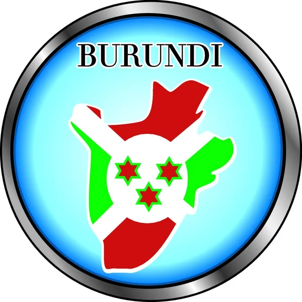 Burundi Kerek Vektor Gomb — Stock Vector