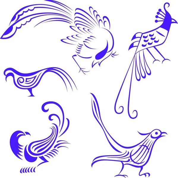 Abstract Phoenix Bird Tattoo Symbol — Stok Vektör