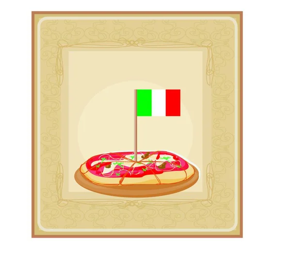 比萨菜单模板 图形矢量插图 — 图库矢量图片