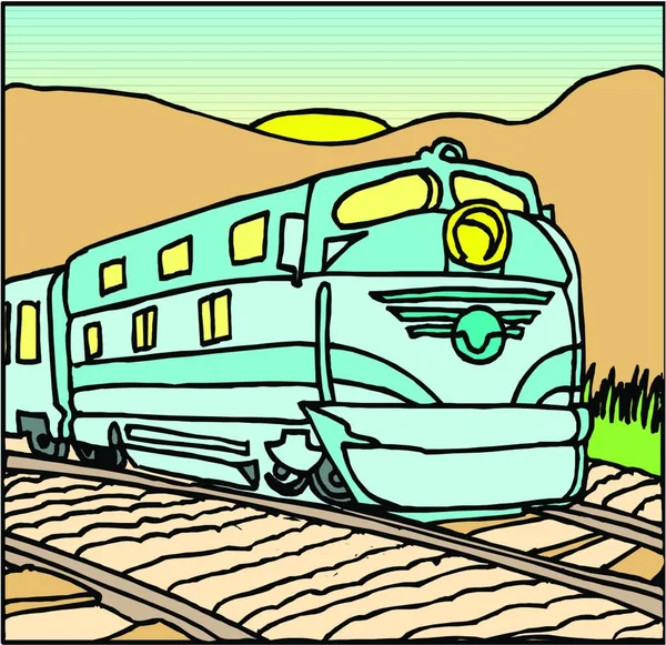 Trem Elétrico Ilustração Vetorial Gráfica —  Vetores de Stock