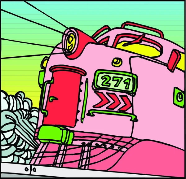 Electric Train Graphic Vector Illustration — Stock Vector
