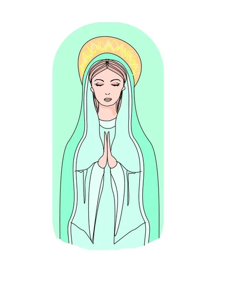 Bendita Virgen María Vector Ilustración — Archivo Imágenes Vectoriales