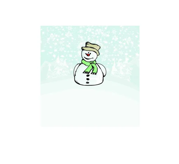 Векторная Иллюстрация Снеговика — стоковый вектор
