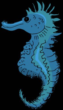 Deniz atı renkli vektör çizimi