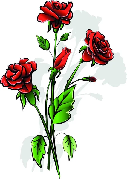 Cartel Saludo Fondo Con Rosas Flores — Vector de stock