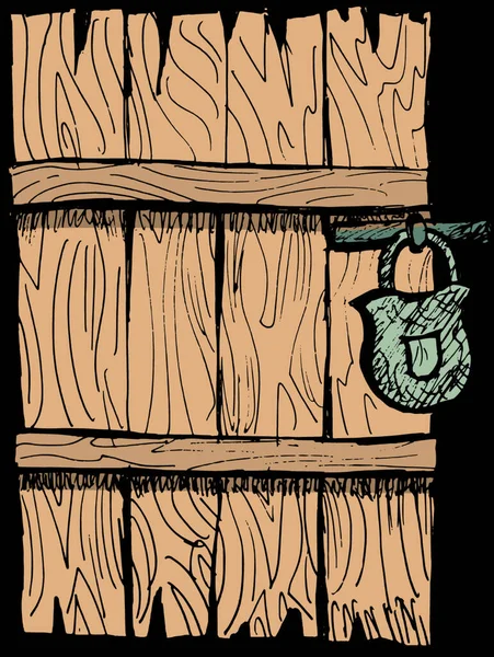 Ancienne Porte Bois Illustration Vectorielle Graphique — Image vectorielle